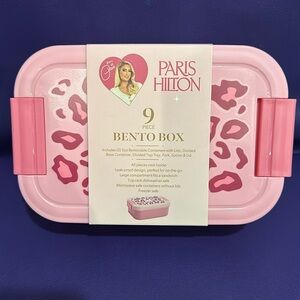 NWT Paris Hilton 🎀 9 Piece Bento Box in Pink Leopard
